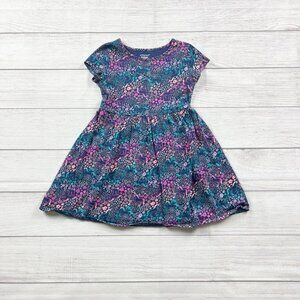 Jumping Beans Girls Floral Unicorn Dress Short Sleeve 4T